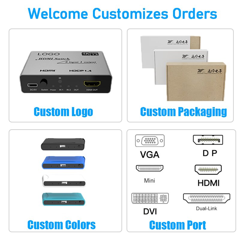 2 Port KVM Switch kvm switch hdmi usb hdmi kvm switch 2 port support wired wireless keyboard mouse 8K 60HZ