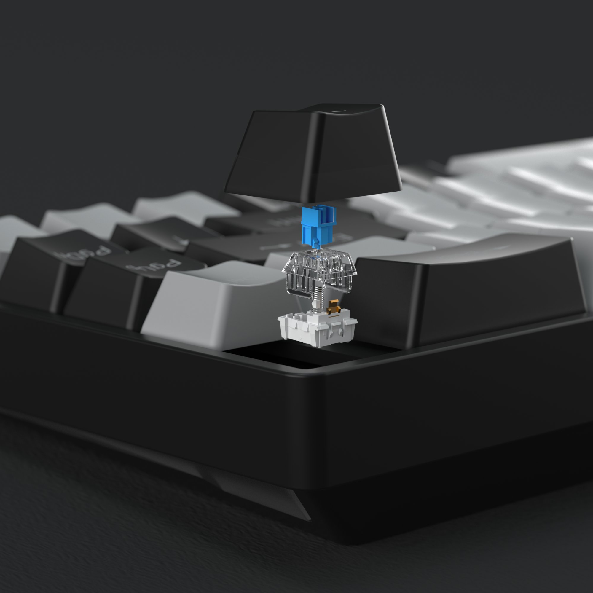 Professional Blue Switch 60 Percent 68 Keys Mini Portable Ultra Compact LED Backlit Gaming Mechanical Keyboard for PC Gamer