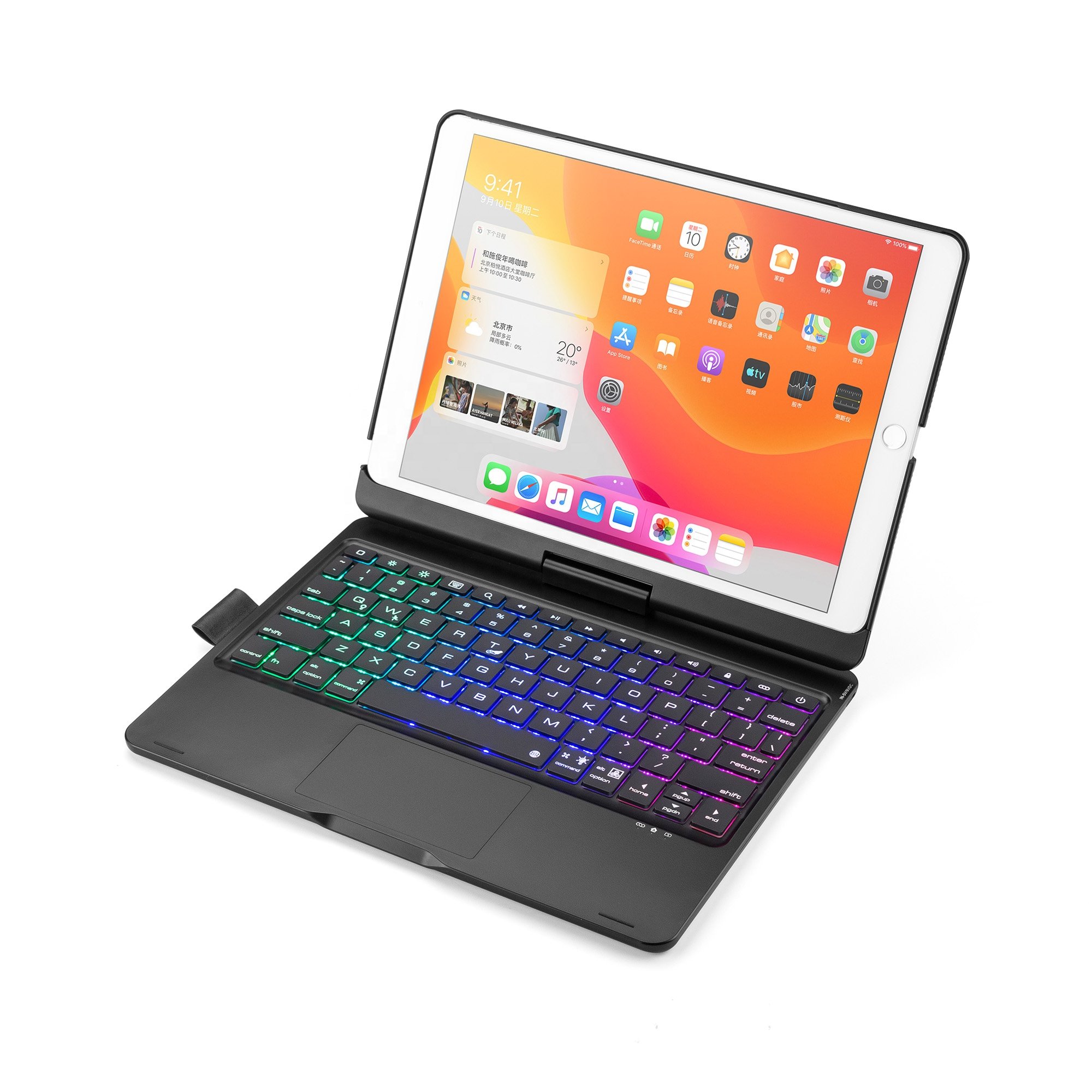 360 Degree Rotatable Protective Cover Touchpad Keyboard Wireless Keyboard for iPad Air 3 10.5 inch