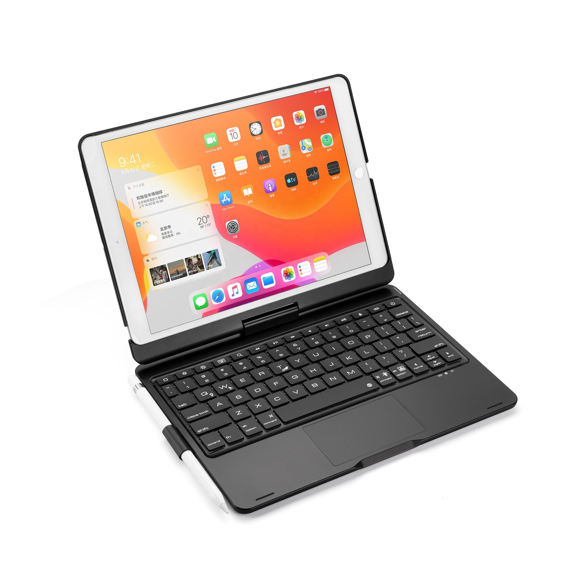 360 Degree Rotatable Protective Cover Touchpad Keyboard Wireless Keyboard for iPad Air 3 10.5 inch