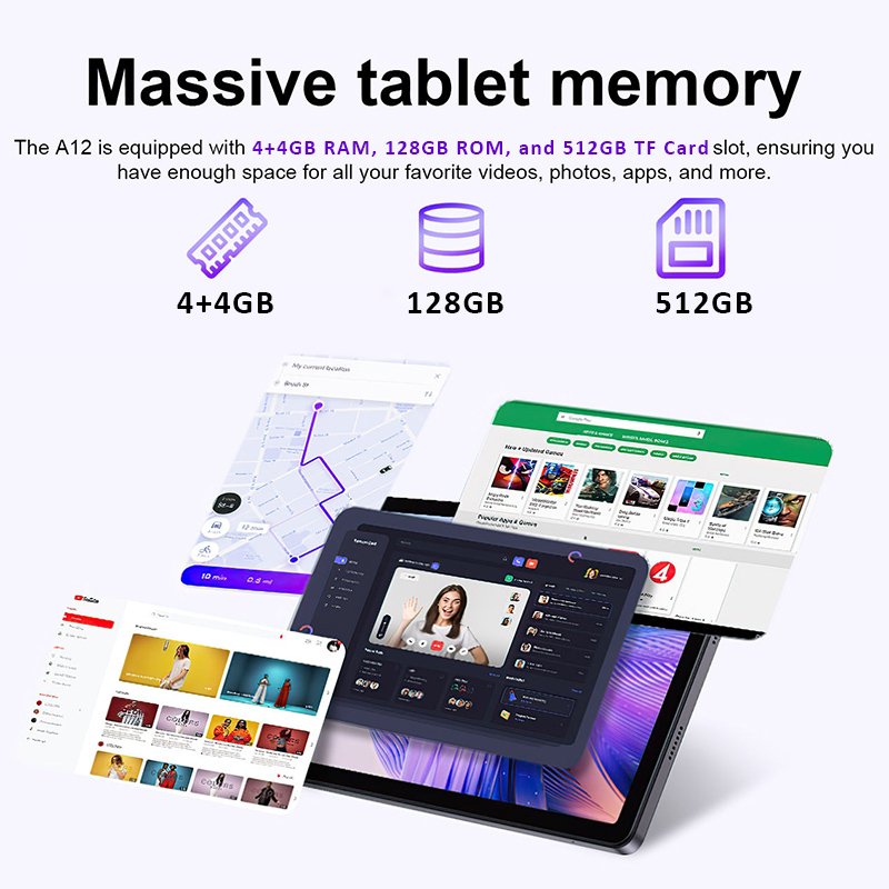 10.95 Inch Android 14.0 Tablet PC 2-in-1 4g Calling Octa Core 8gb 128gb Storage Business Tablets with Keyboard Tablet Covers