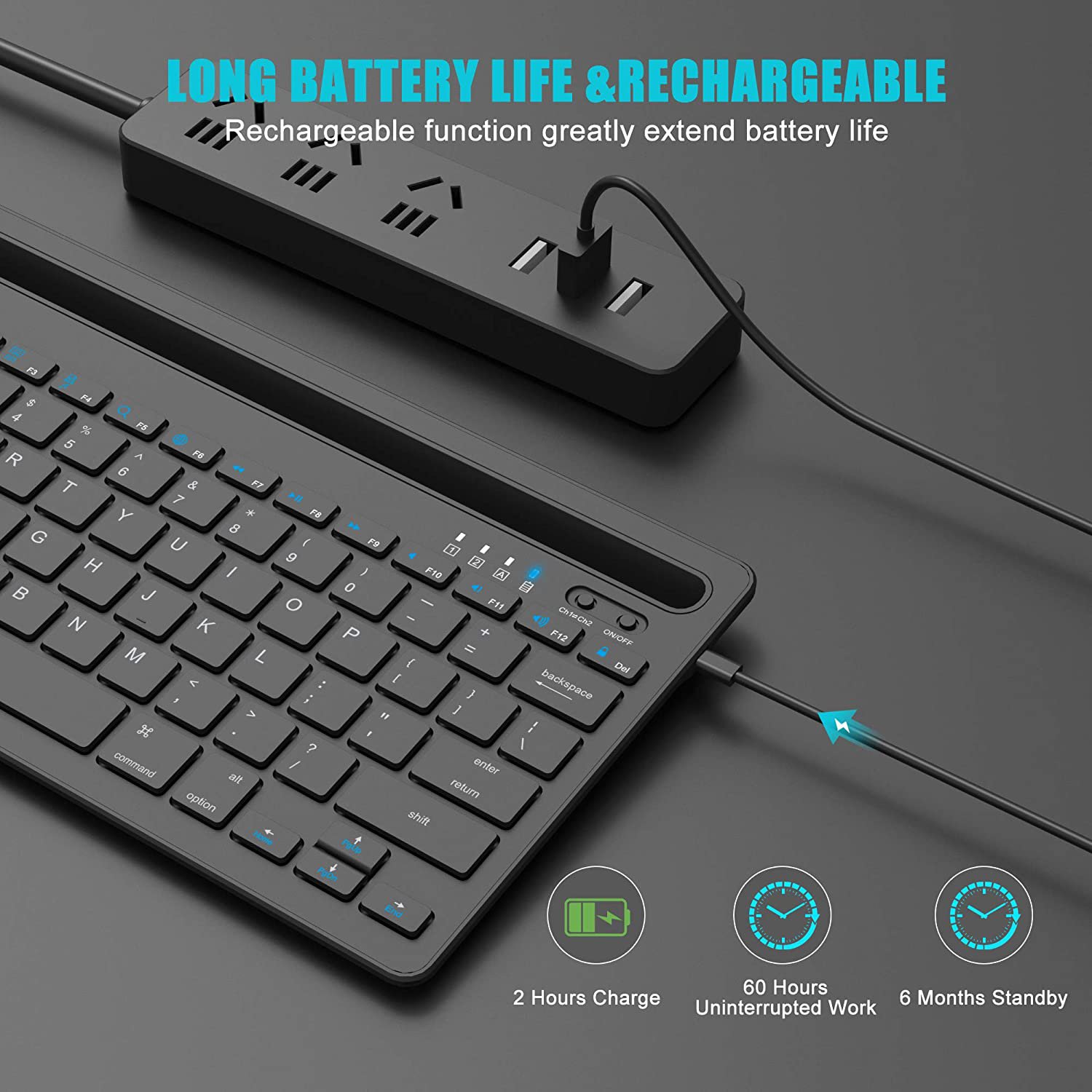 Rechargeable 84 Keys Cute Shortcut Ultra Slim Office Purple Bt Standard multi device Wireless Keyboard For Ipad Pro 11