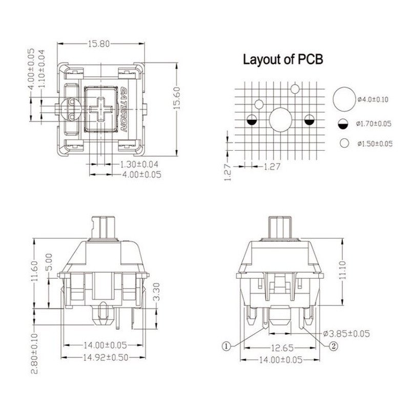 35 Pcs/Box Gateron Yellow Pro Keyboard Switches SMD Factory Pre-lubed Series Linear Feel RGB Yellow Red Brown Switches
