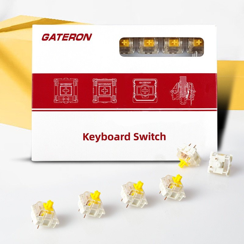 35 Pcs/Box Gateron Yellow Pro Keyboard Switches SMD Factory Pre-lubed Series Linear Feel RGB Yellow Red Brown Switches
