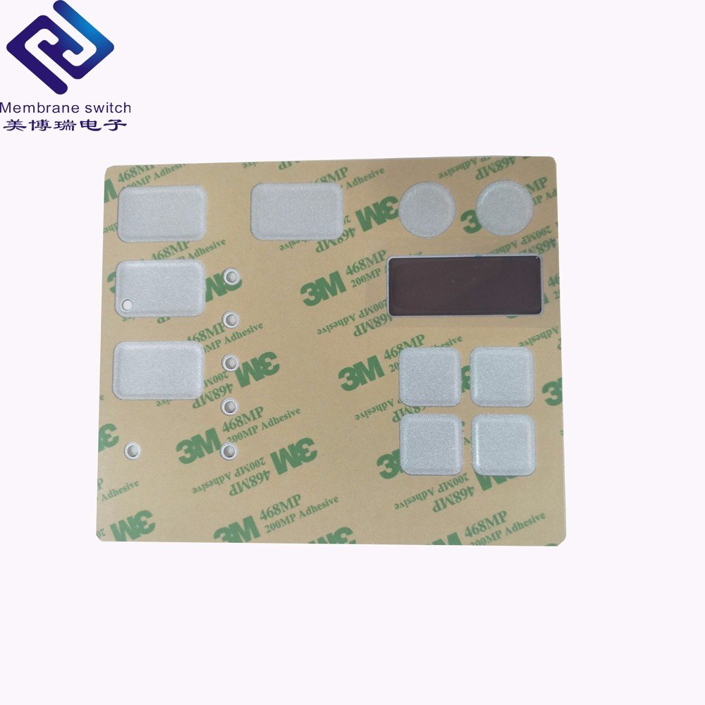 Custom printing velvet polycarbonate label overlay with adhesive