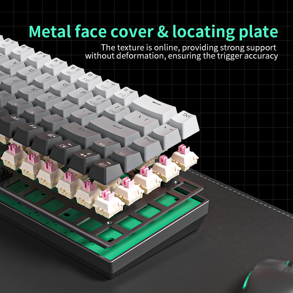 ZIFRIEND M68 Outemu Magnetic Pink Switch White PBT Double-shot Keycaps Gaming Mechanical keyboard RGB Backlight metal top case