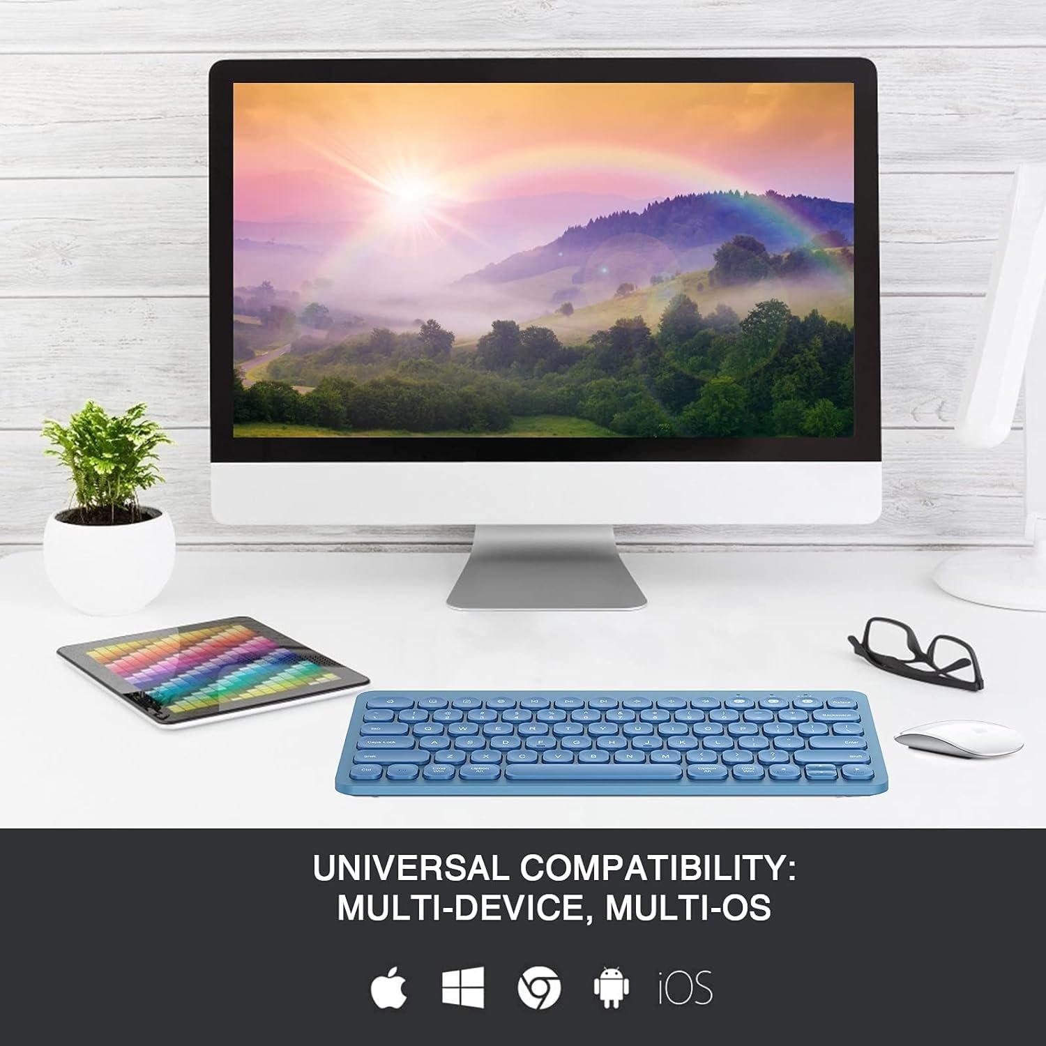 BT Three-channel Multi devices portable 78 Keys lightweight stylish Simple and convenient computer office keyboard