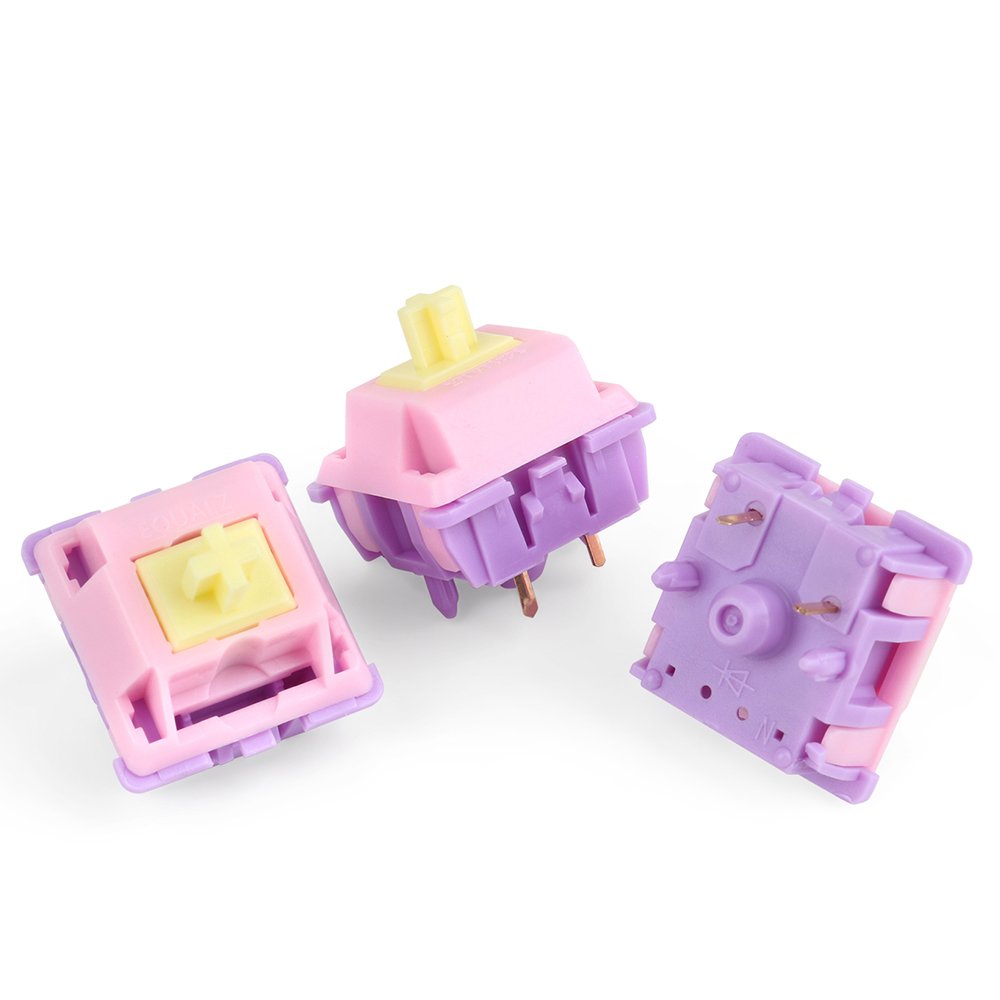 EQUALZ Banana Split Keyboard Switches for Mechanical Keyboard 62g Linear Switches Axis Macho 5 Pins Custom Gold Plated Spring