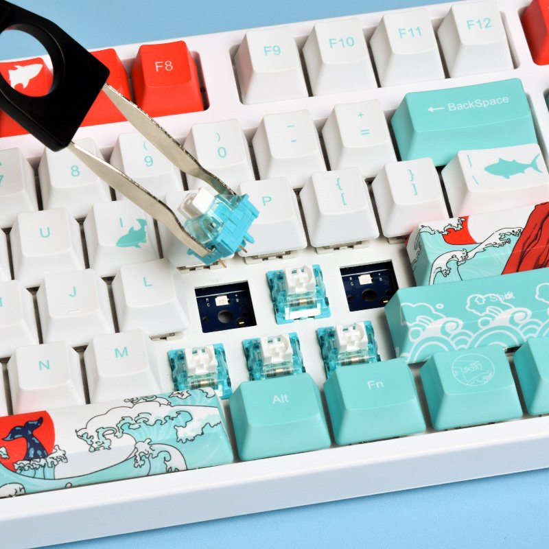New 75% PBT Keycaps Ergonomic Mechanical Keyboard 87 Keys Office Keyboard for Computer Gaming Standard