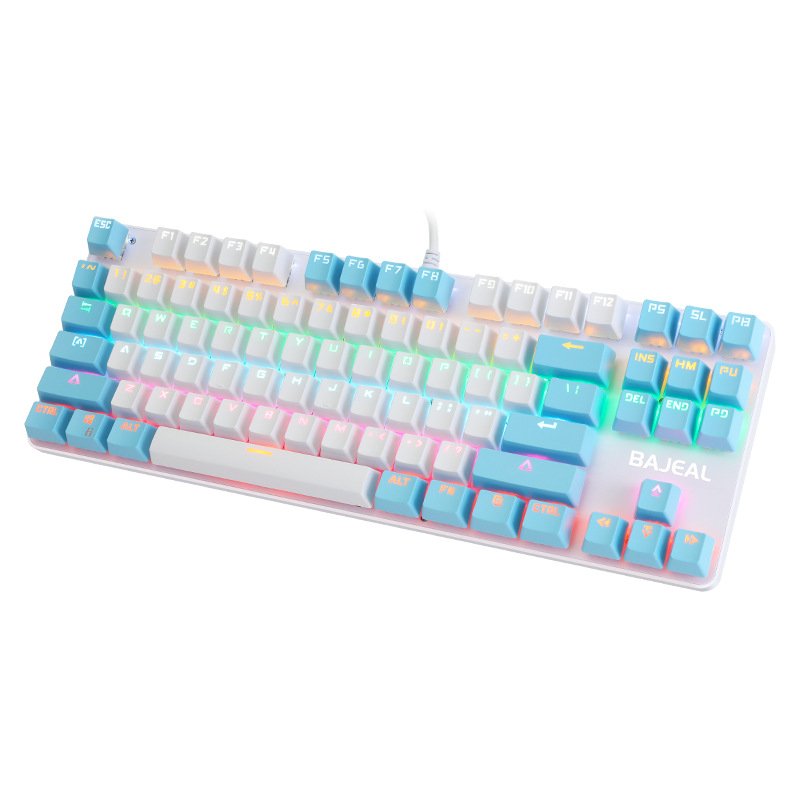 New 75% PBT Keycaps Ergonomic Mechanical Keyboard 87 Keys Office Keyboard for Computer Gaming Standard