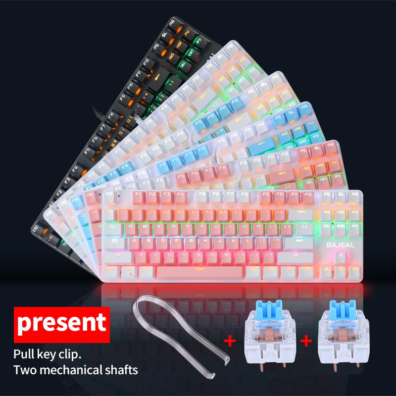 New 75% PBT Keycaps Ergonomic Mechanical Keyboard 87 Keys Office Keyboard for Computer Gaming Standard