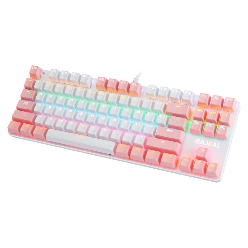 New 75% PBT Keycaps Ergonomic Mechanical Keyboard 87 Keys Office Keyboard for Computer Gaming Standard