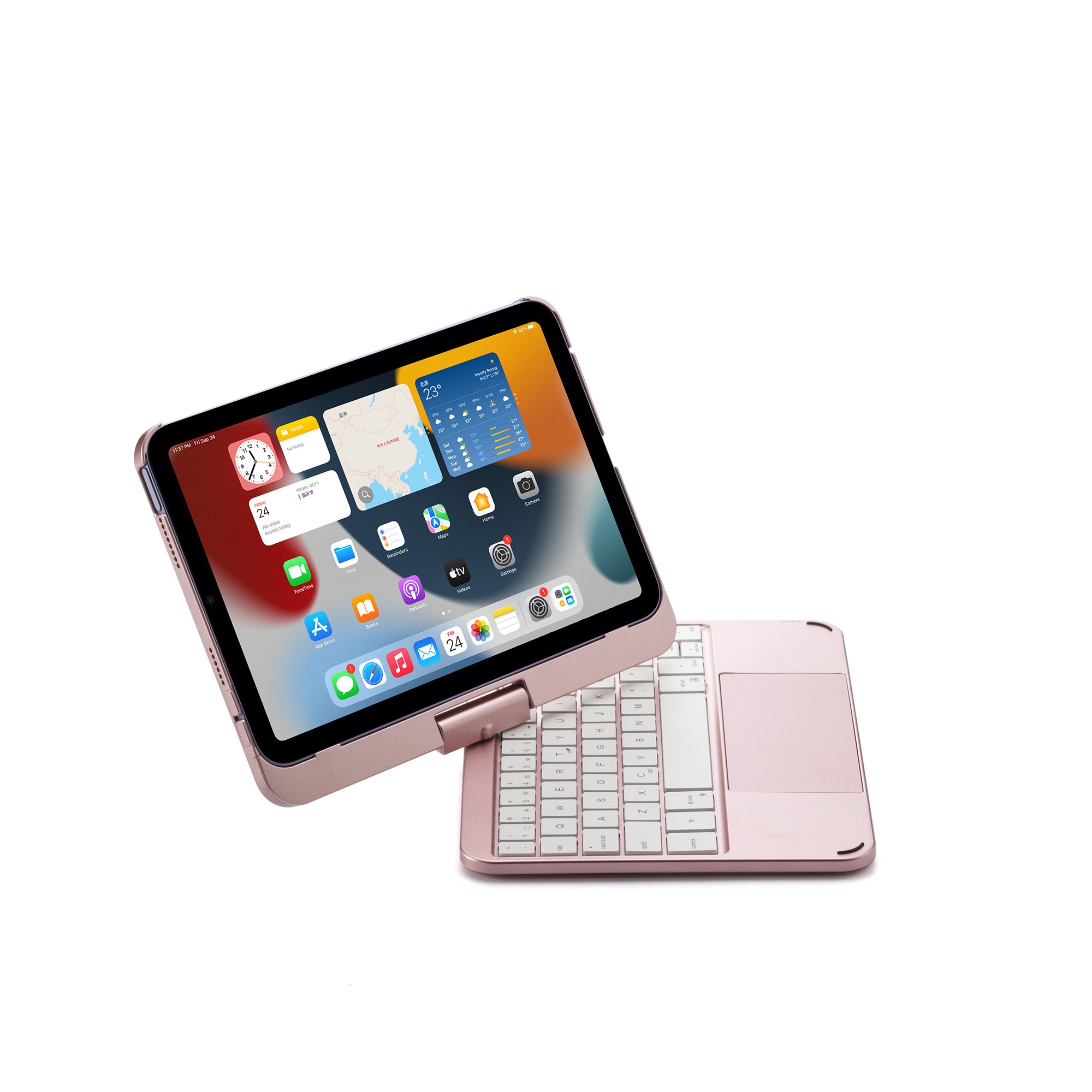 Smart keyboard for iPadmini6 8.3 "360 ° rotation with touch Bluetooth keyboard cover
