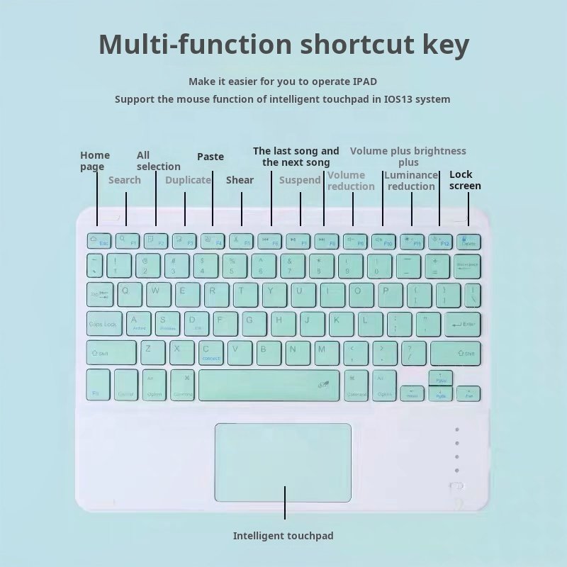 Portable Office Wireless Keyboard Tablet Cover Case With Touchpad For Ipad 12.9 Inch 2020 2021 2022