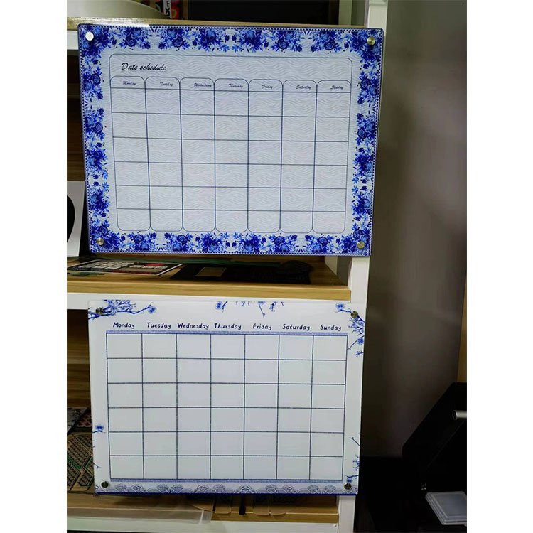 Custom Printed Acrylic Message Magnetic Dry Erase Boards Table Top White Board and Calendar for Fridge