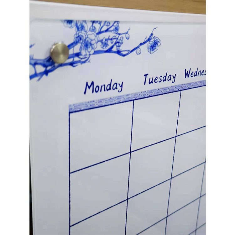 Custom Printed Acrylic Message Magnetic Dry Erase Boards Table Top White Board and Calendar for Fridge