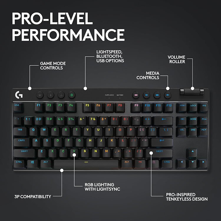 Electronic Accessories Tenkeyless Wireless Mechanical RGB Keyboard Logitech G PRO X TKL LIGHTSPEED Wireless Gaming Keyboard