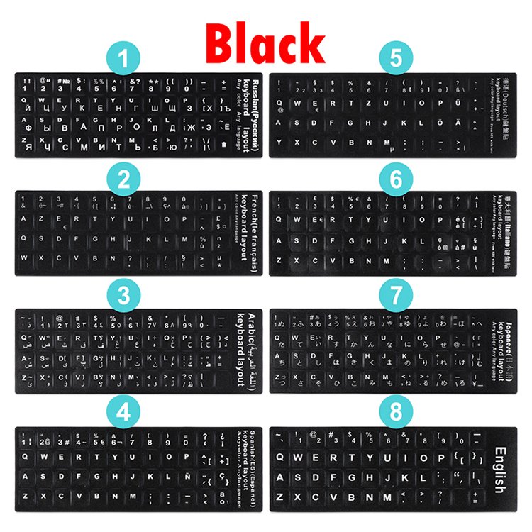 Manufacturer Wholesale Custom Print Decorative Keyboard Stickers Creative French Arabic Laptop Keyboard Cover