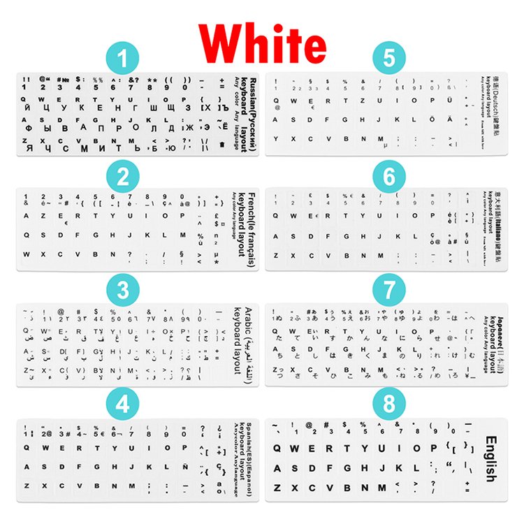Manufacturer Wholesale Custom Print Decorative Keyboard Stickers Creative French Arabic Laptop Keyboard Cover