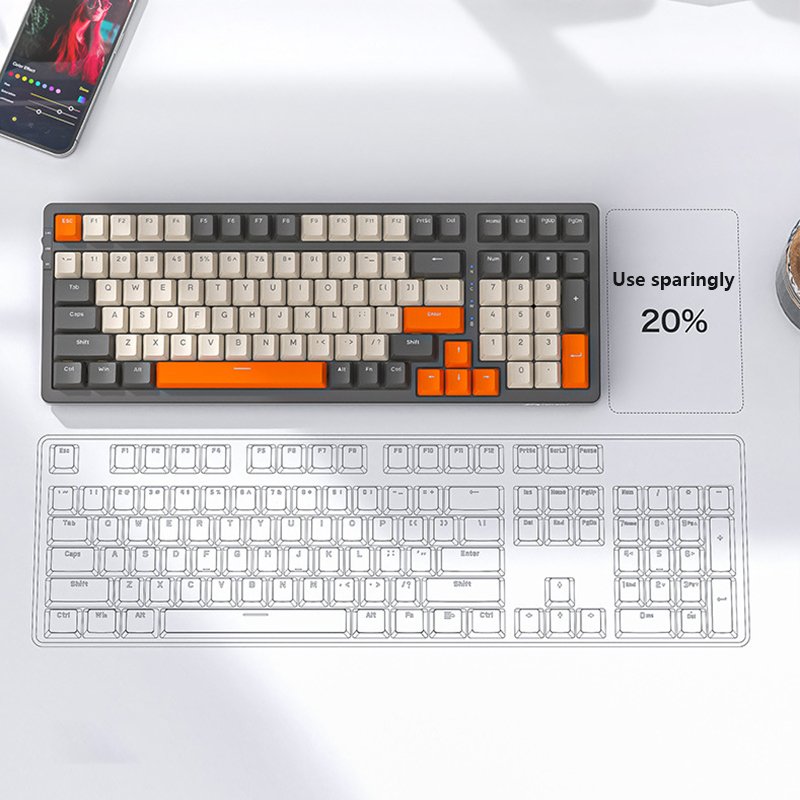 Wholesale Custom Wired USB3.0 Bluetooth Wireless Keyboard Wired 3 Mode Hot Swappable Mechanical Keyboard