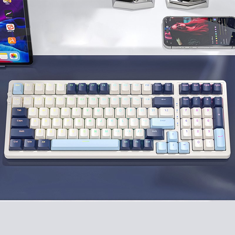 Wholesale Custom Wired USB3.0 Bluetooth Wireless Keyboard Wired 3 Mode Hot Swappable Mechanical Keyboard