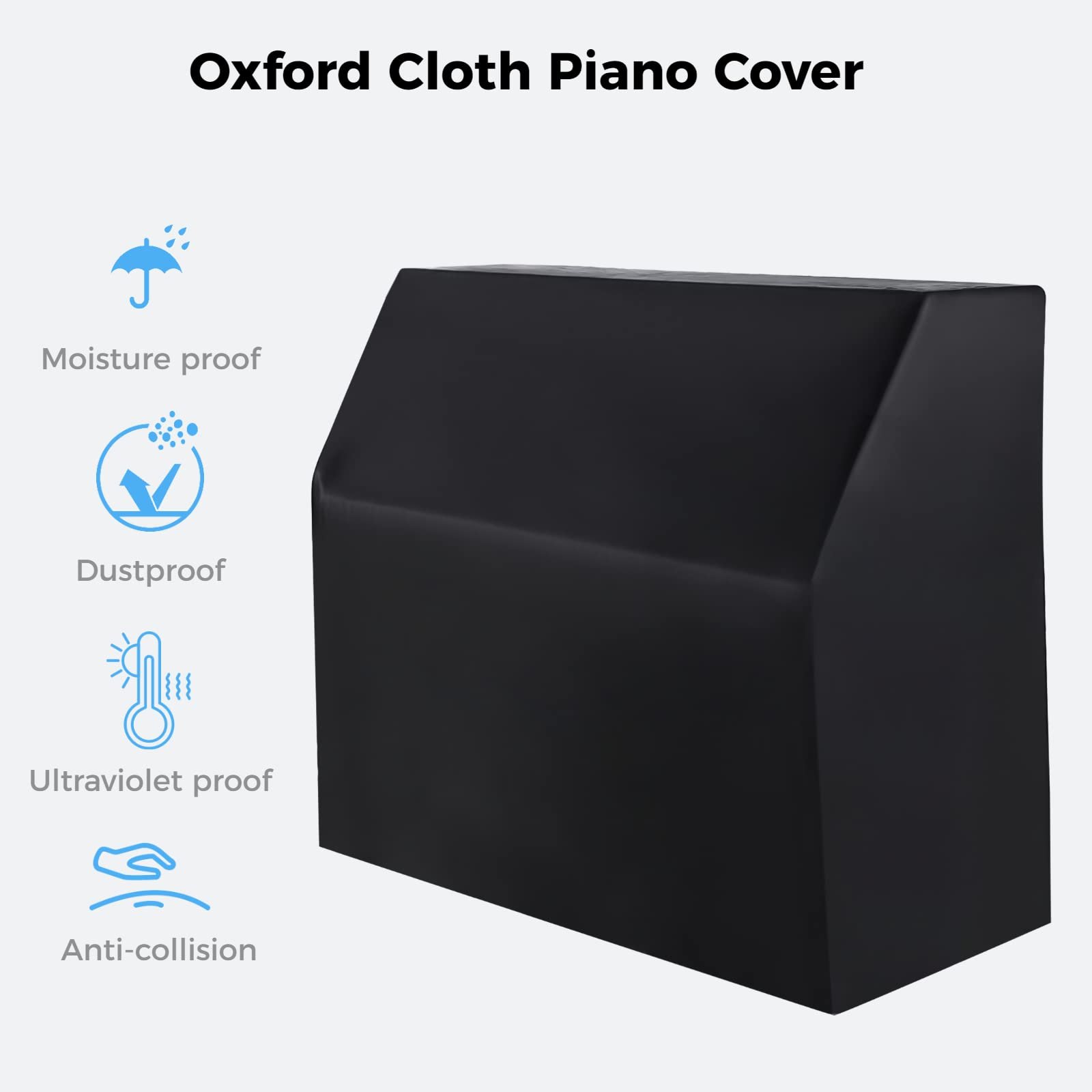 High Quality Piano Full Cover Dustproof Waterproof Silver Coated Oxford Fabric Piano Protective Cover