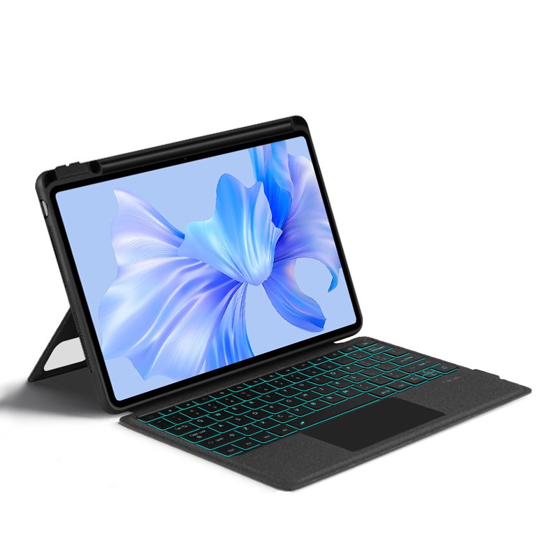 Magnetic double-sided clip-on wireless keyboard for iPad 10.9 10th generation tablet touch backlit Blue/---tooth keyboard cover