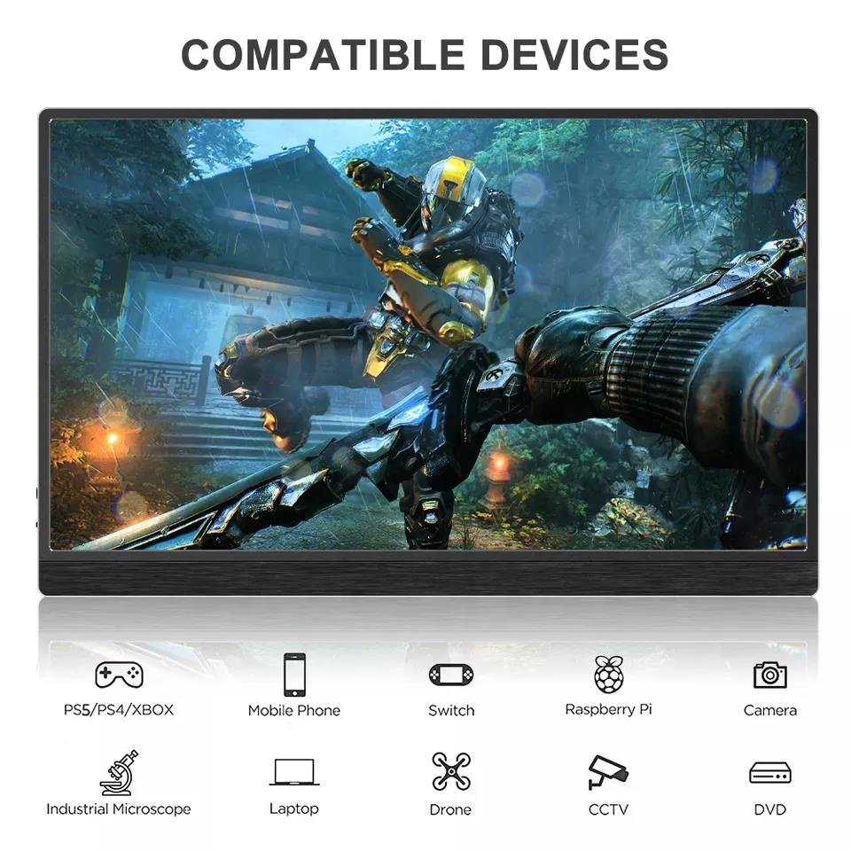 15.6 Inch 1080P USB-C HDR Touchscreen Monitor with Premium Dual Speakers Smart Cover External Portable Display Compatible Laptop
