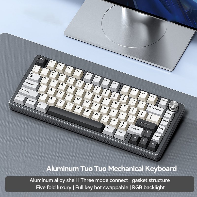 H83 metal wireless keyboard RGB gaming keyboard hot swap aluminum mechanical keyboard