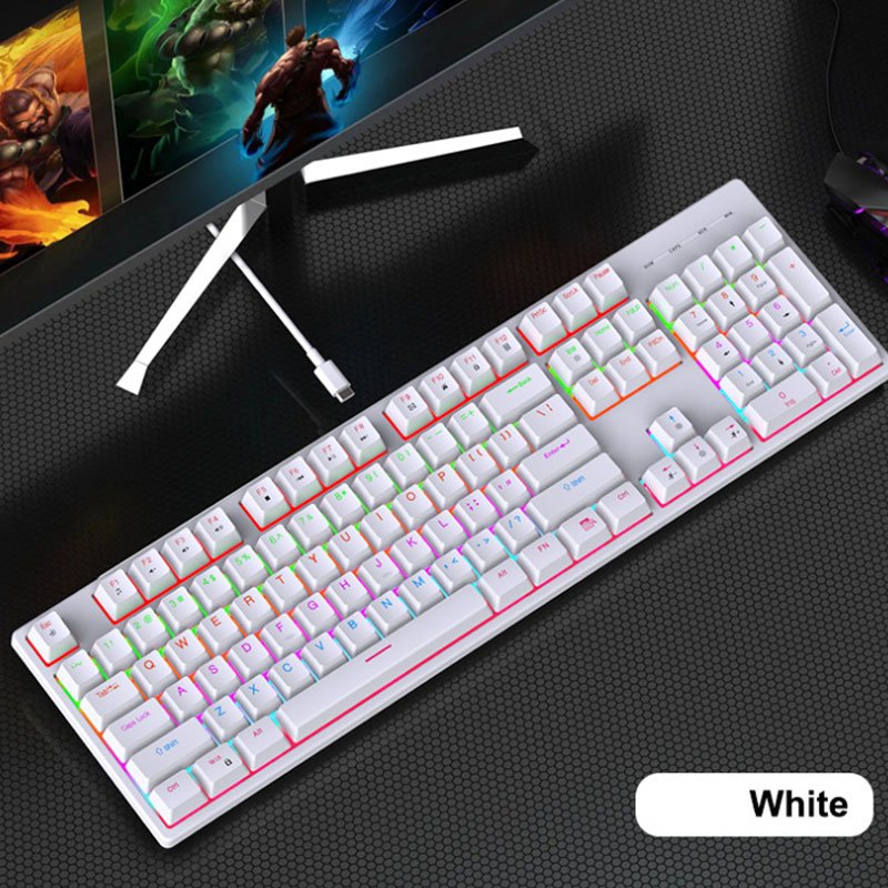 Multi-function Digital For 104 Keys Mechanical Switch Mechanical Gaming White Keyboards
