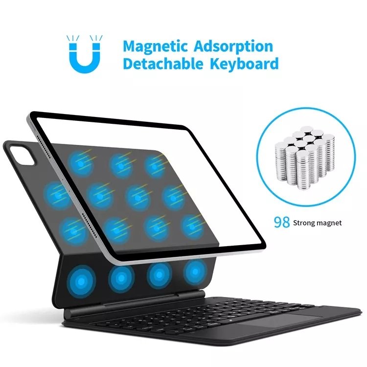 Slim Bluetooth 5.1 wireless PU leather keyboard cover cases with touchpad magic keyboard for for ipad pro 11 air 4 5arabic