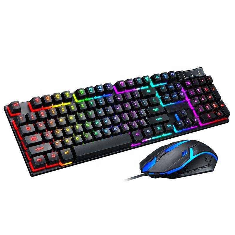 Gamer Keyboard And Mouse PC Gaming RGB Backlit Keyboard Rubber Keycaps Wired Keyboard Mouse Gamer Gaming Mouse