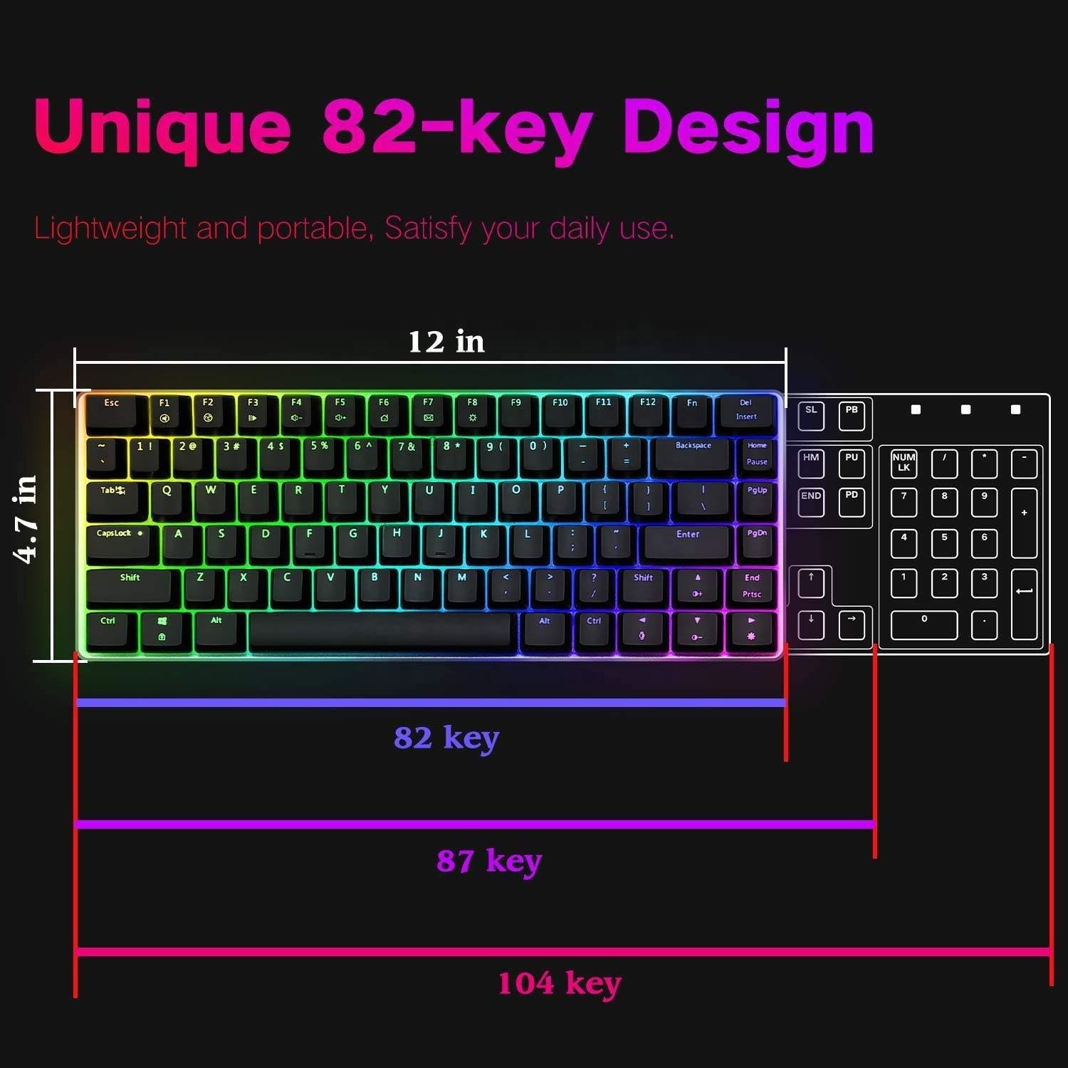 Ajazz AK33 anti - ghosting compact 82 keys backlit pc mechanical keyboard gaming for gamer