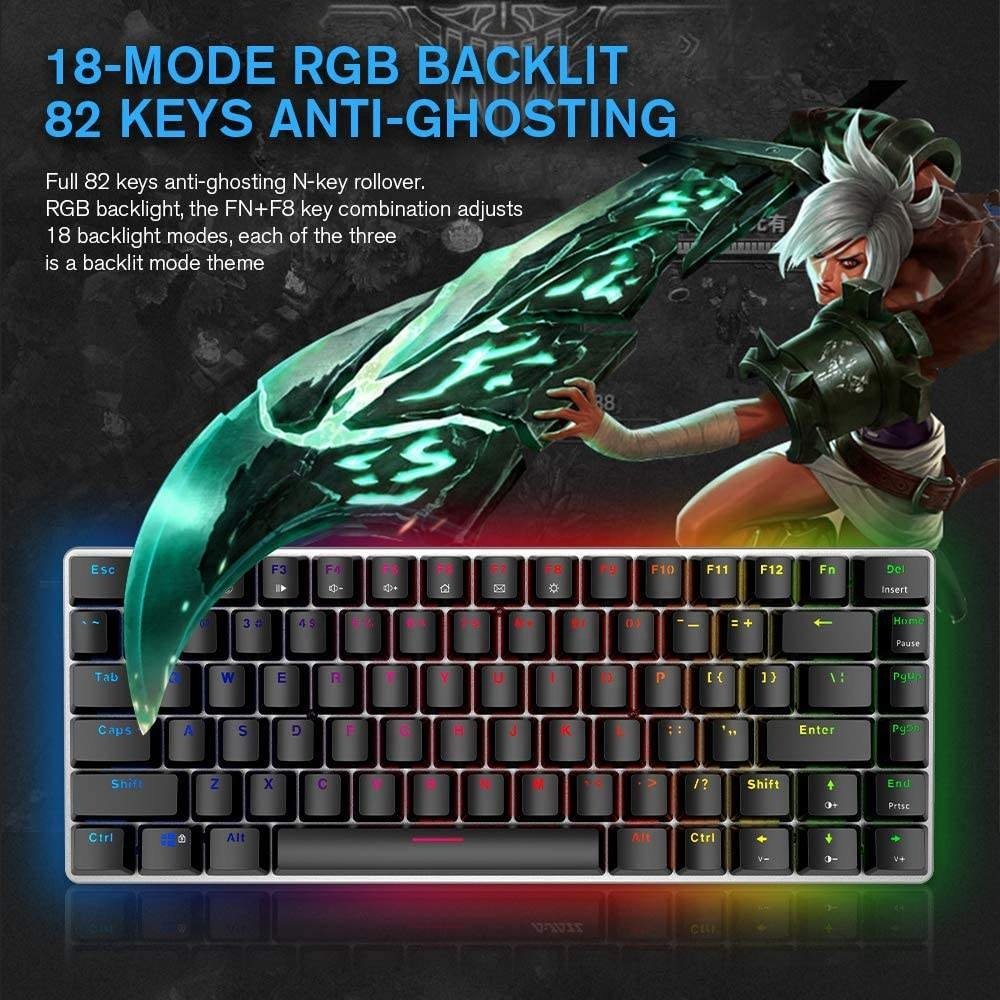 Ajazz AK33 anti - ghosting compact 82 keys backlit pc mechanical keyboard gaming for gamer