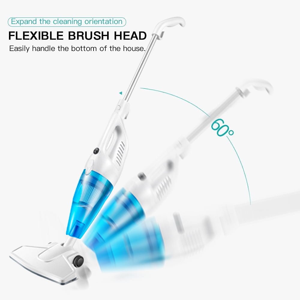 2 In 1 Small High Power Strong Suction Household Electric Stick Vacuum Cleaner With Push Rod Floor Brush For Home Wet And Dry
