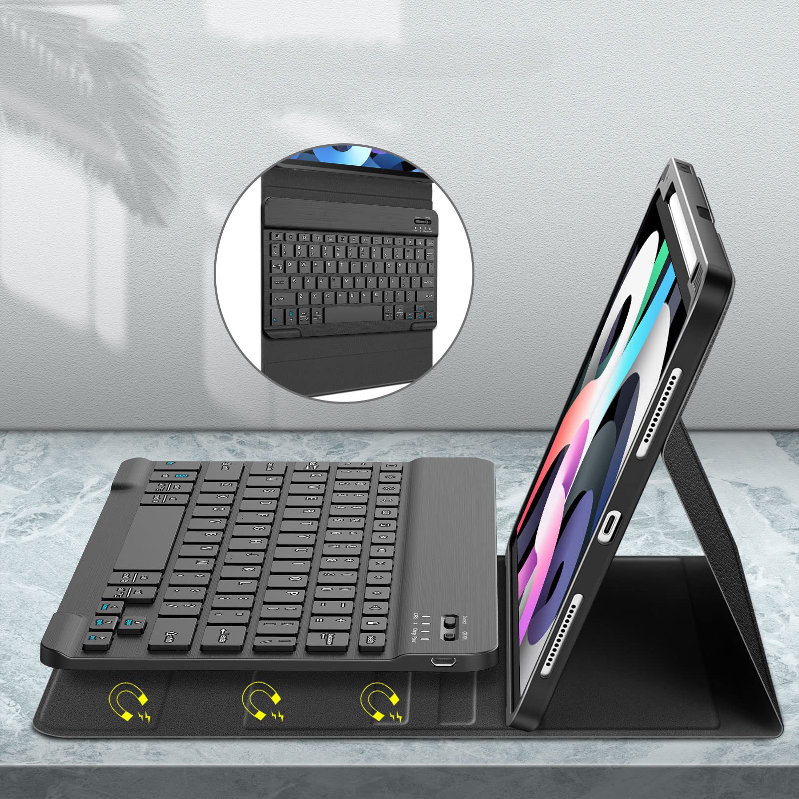 Mini Colorful Universal Multi-language Learning Office Portable Wireless Keyboard Case For Ipad 2022 10th Gen Keyboard Cover