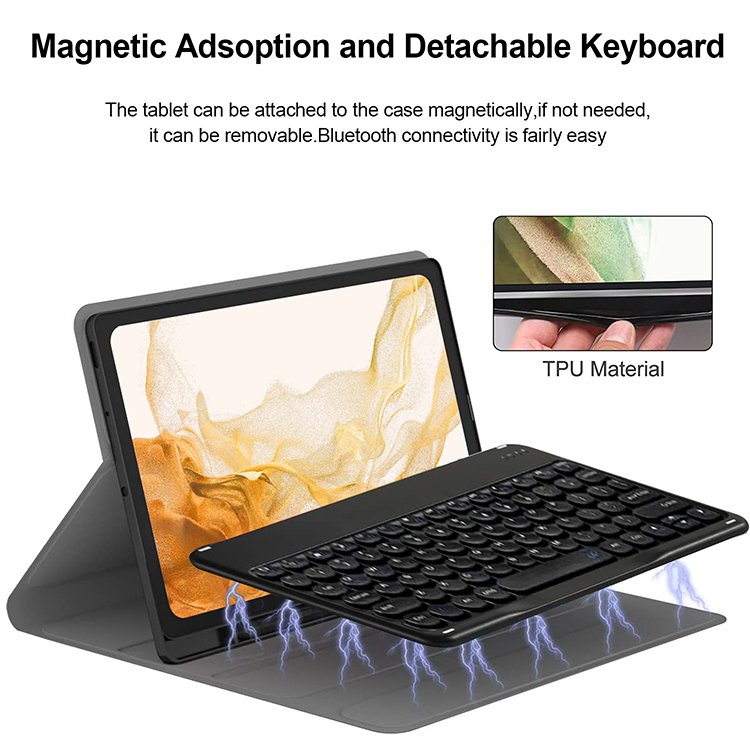 Keyboard Cover For Samsung Galaxy Tab S7 Plus SM-T970 T975 Case For Tab S7 FE S8 Plus 12.4 Inch Tablet Cover With Keyboard