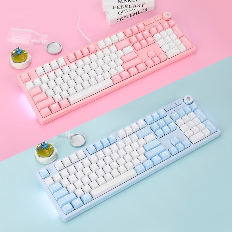 AJAZZ AK515 104 Keys Wired Mechanical Gaming Keyboard PBT Backlight Keycap Blue Switch Multimedia keyboard