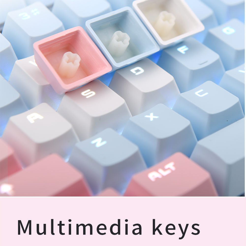 AJAZZ AK515 104 Keys Wired Mechanical Gaming Keyboard PBT Backlight Keycap Blue Switch Multimedia keyboard