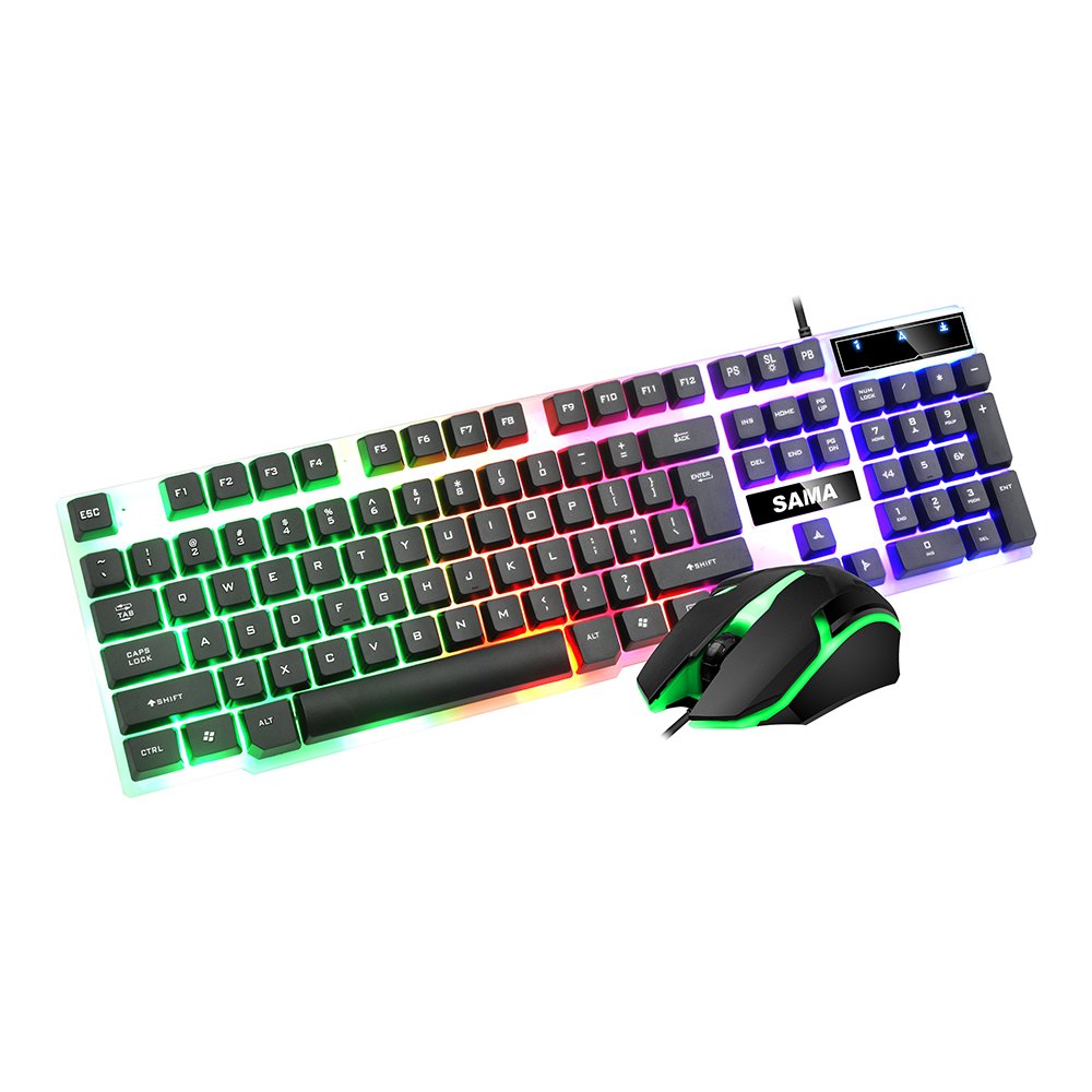 SAMA Wired Mechanical Gaming Mouse and Keyboard Combos RGB Back-lit Wired Keyboard and Mouse Set