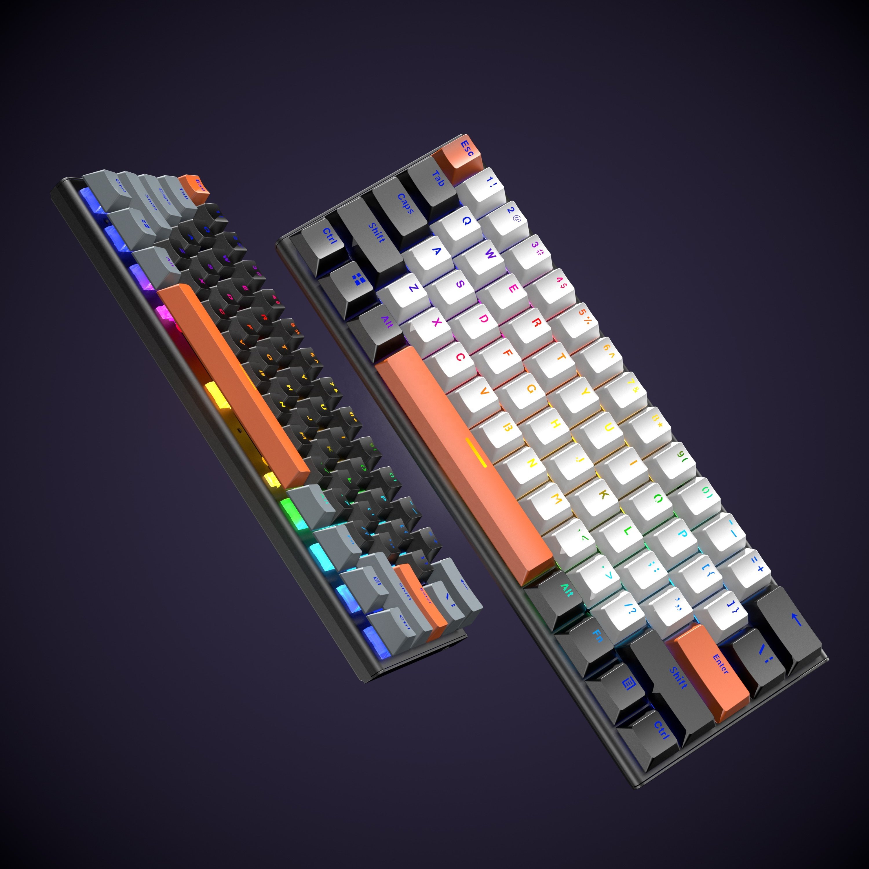 High Quality 64 Keys Wired Wireless Keyboard RGB Backlit Mechanical Keyboard
