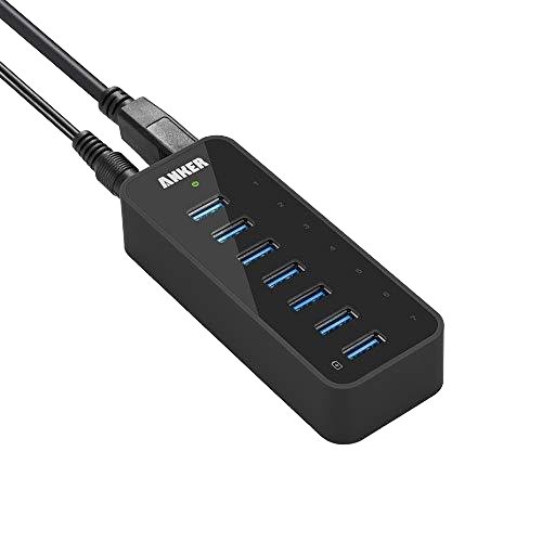 USB3.0 7-Port Docking Hub with On-Off Breathing Light One-Two Charging Computer Mouse Keyboard Phone Extending USB Connections