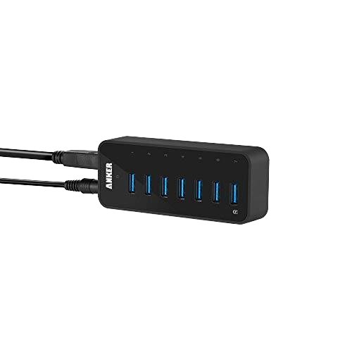 USB3.0 7-Port Docking Hub with On-Off Breathing Light One-Two Charging Computer Mouse Keyboard Phone Extending USB Connections