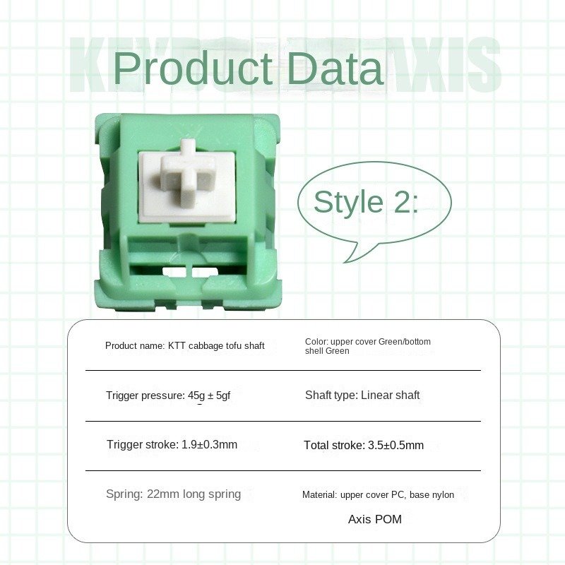 Wholesale of spot goods KTT Kangtengte cabbage tofu shaft hifi mahjong sound mechanical keyboard thick run switch