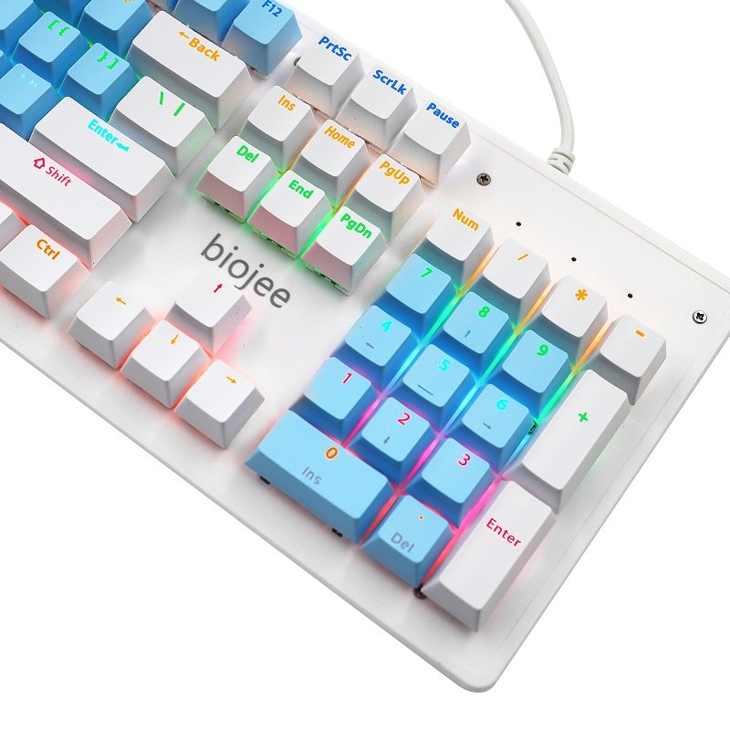 104 Keys B104 Mechanical Keyboard USB Interface RGB Backlit Red Brown Blue Switches Keyboard for Computer Gamer