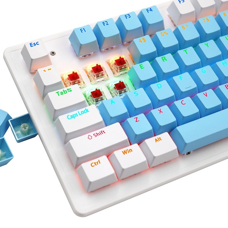 104 Keys B104 Mechanical Keyboard USB Interface RGB Backlit Red Brown Blue Switches Keyboard for Computer Gamer
