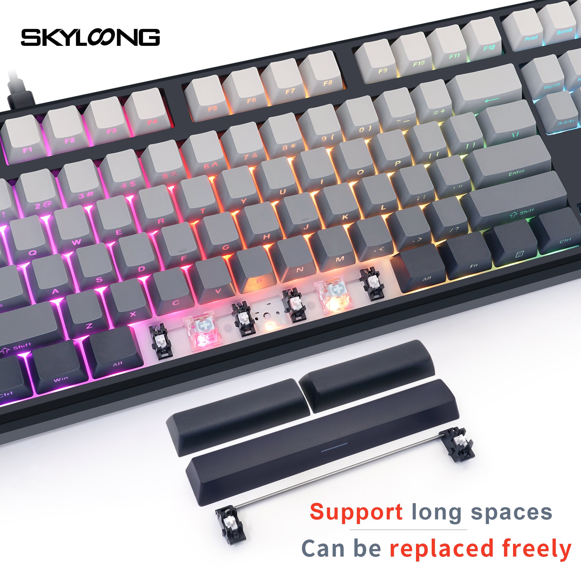 104 Wireless wholesale Mechanical Keyboard Knob Hot-Swappable SideEngraved RGB wireless keyboard for android ios windows devices