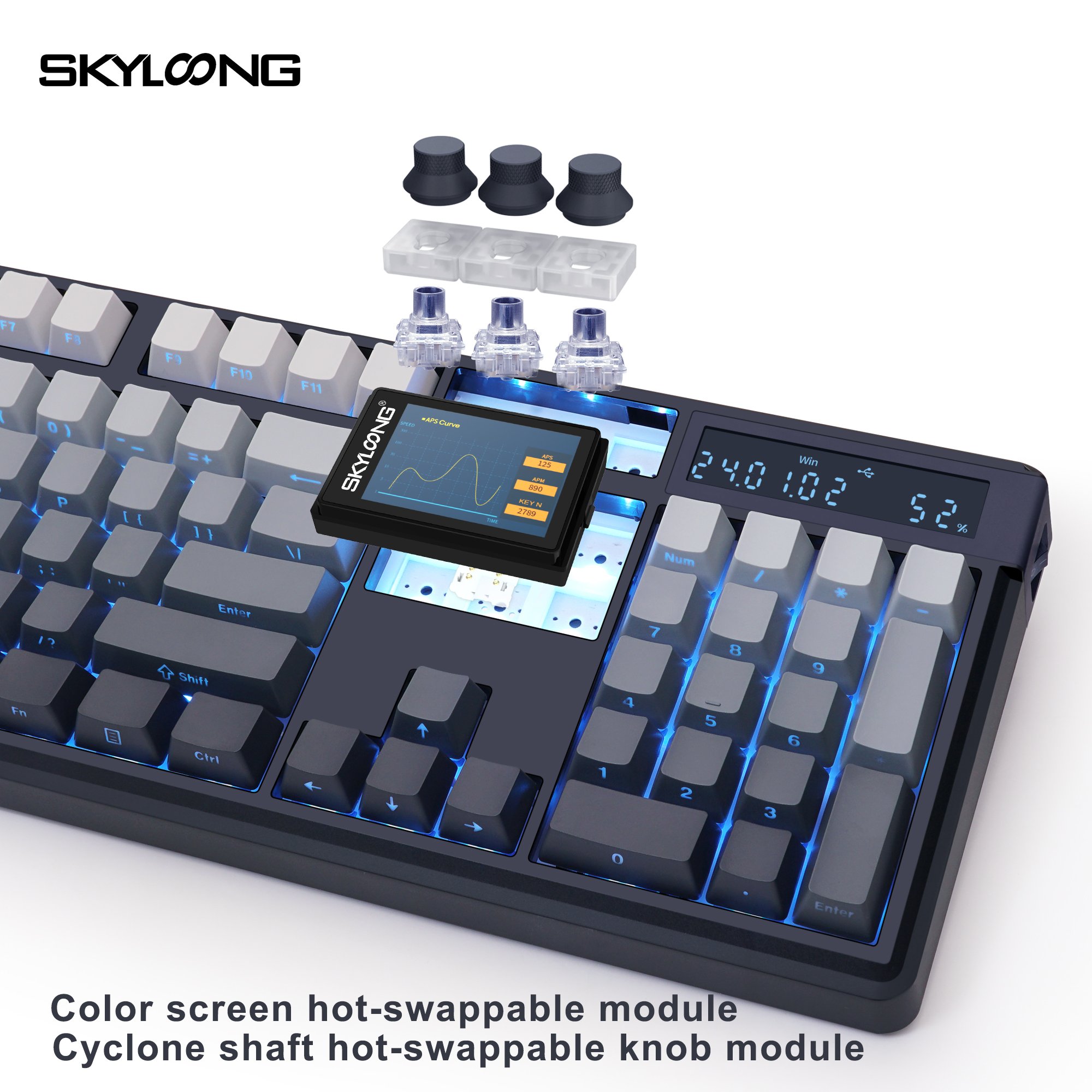104 Wireless wholesale Mechanical Keyboard Knob Hot-Swappable SideEngraved RGB wireless keyboard for android ios windows devices