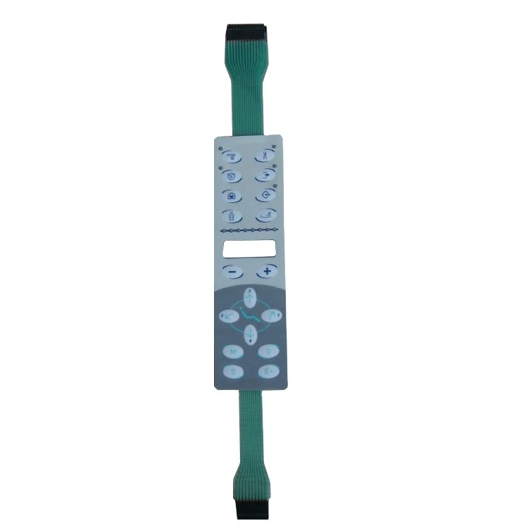 Customized 3m adhesive push button metal dome waterproof membrane keyboard with LED