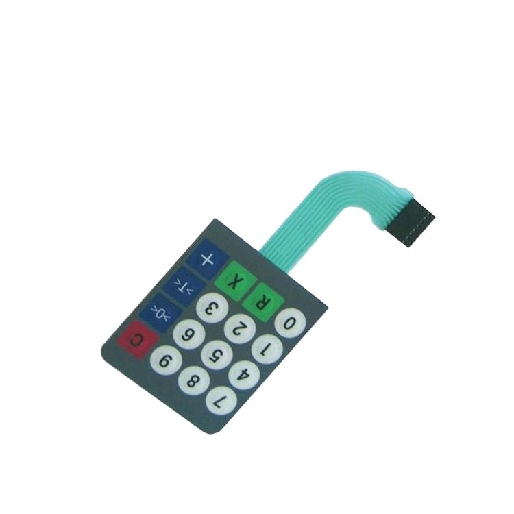 Customized 3m adhesive push button metal dome waterproof membrane keyboard with LED